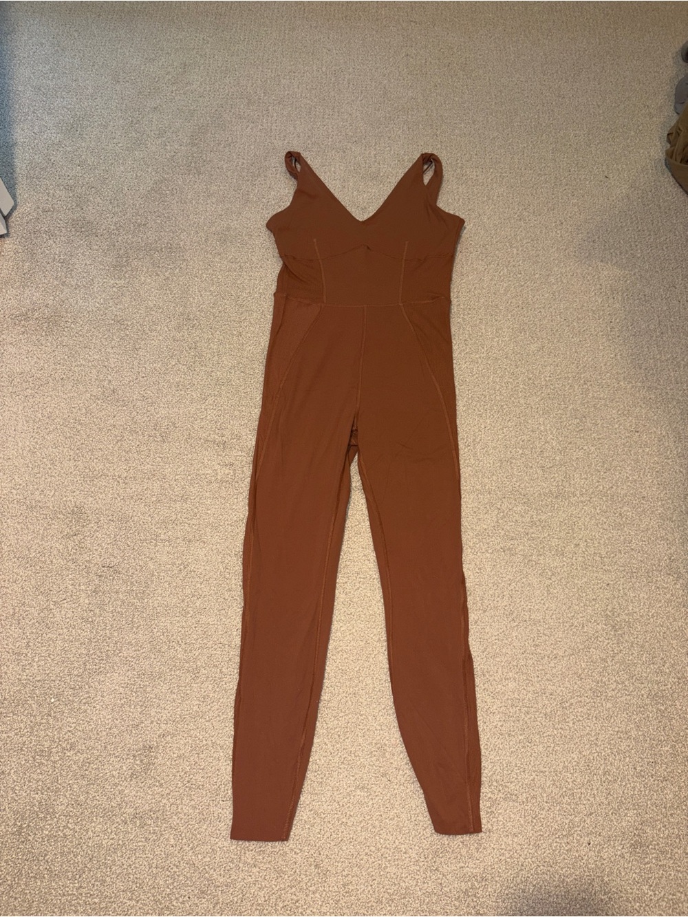 Nike Sleeveless V-Neck Rust Jumpsuit